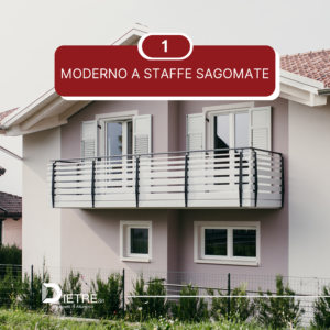 ringhiera moderna a staffe sagomate